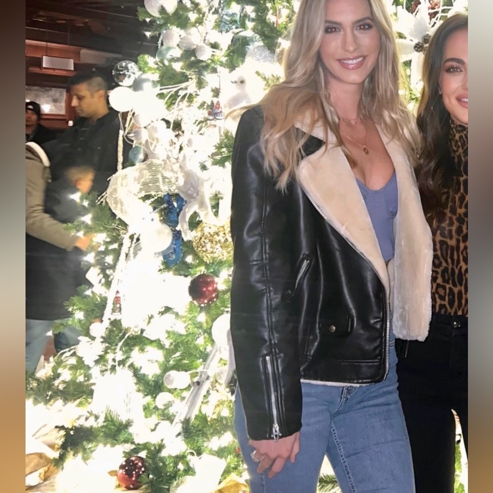 Black leather jacket with fun trim
